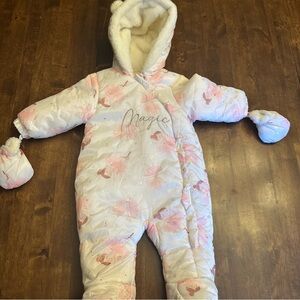 Baby Girls Snowsuit Winter Outdoor Princess Fairy Pink  Size 74 (6-12 months) 💕